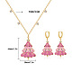 Комплекты из серег-колец и ожерелий с подвесками в виде рождественской елки из латуни FS-WGBC4E9-03-3
