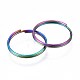 Rainbow Color 304 Stainless Steel Linking Key Rings STAS-S119-100-4