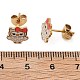 Messing-Emaille-Ohrstecker&nbsp;EJEW-B119-01G-02-5