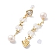 Boucles d'oreille en perles naturelles EJEW-P256-27G-2
