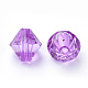 透明なアクリルビーズ  双円錐形  暗紫色  5x5mm  穴：1.5mm  約9433個/500g TACR-S146-5mm-19-1