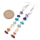 Chakra Theme Natural & Synthetic Gemstone Chip Dangle Earrings EJEW-JE05629-02-3