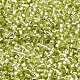 ガラスシードビーズ  銀並ぶ  シリンダー  緑黄  2x1.5mm  穴：1.4mm  約50398個/ポンド SEED-S042-04B-24-3