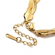 304 Stainless Steel Interlocking Herringbone Chain Bracelet for Men Women BJEW-H554-01G-3