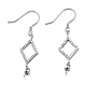 925 Sterling Silver Dangle Earring Findings STER-L057-034P-1