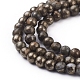 Chapelets de perles de pyrite naturelle  G-G839-01-4mm-3