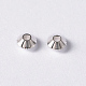 Versilberte Messing-Doppelkegel-Perlen aus Messing X-KK-EC008-S-NF-4