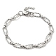 304 Stainless Steel Faceted Oval Link Chain Bracelet BJEW-K226-13P-1