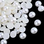 ABS Plastic Cabochons, Imitation Pearl, Half Round, Beige, 4x2mm, about 10000pcs/bag