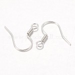 Iron Earring Hooks, Ear Wire, with Horizontal Loop Cadmium Free & Nickel Free & Lead Free, Platinum, 17x17.5mm, Hole: 2mm