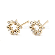 Серьги-кольца из прозрачного кубического циркония EJEW-C028-10G