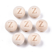 Незаконченная натуральная древесина европейский бисер WOOD-S045-143A-01Z