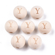 Незаконченная натуральная древесина европейский бисер WOOD-S045-143A-01Y