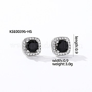 Элегантные женские серьги-гвоздики с квадратным цирконом TY1635-14