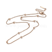 Ion Plating(IP) 304 Stainless Steel Satellite Chain Necklace for Men Women NJEW-E076-01RG