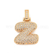 Латунные микропаве прозрачные подвески с фианитом KK-B099-01G-Z