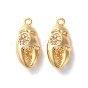 Латунные микропаве прозрачные подвески с фианитом KK-L221-004G