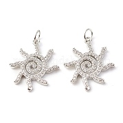 Латунные микропаве прозрачные подвески с фианитом ZIRC-P094-23P-RS