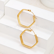 Шестигранные серьги-кольца из нержавеющей стали RN5602