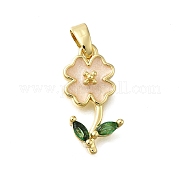 Латунные микро проложить кубического циркония подвески KK-V002-24G-02