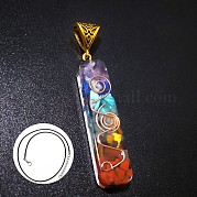 Прямоугольное колье с подвеской из смешанных натуральных и синтетических драгоценных камней DP0234-6