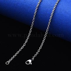 Collar de cadena de cable de acero inoxidable 304 que no se deslustra, con cierre de pinza, color acero inoxidable, 19.68 pulgada (50 cm), link: 2.7x2x0.6 mm