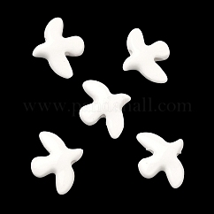 Abalorios de porcelana hechas a mano, paloma de la paz, porcelánico esmaltado brillante, blanco, 17~17.5x13.5~14x4.5~5mm, agujero: 1.6~1.8 mm
