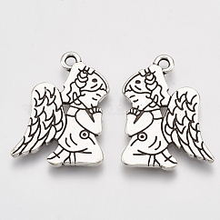 Pendente in lega stile tibetano, angelo,  cadmio& piombo libero, argento antico, 23.5x17x1.5mm, Foro: 2 mm, circa 555pcs/1000g