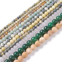 Natural Gemstone Beads Strands, Mixed Stone, Round, 8mm, Hole: 0.8