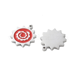 Ciondoli in acciaio inox 304 smaltati rossi&nbsp;STAS-M102-66P