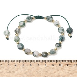 Geflochtene Armbänder aus natürlichem Baumachat und Edelstahlperlen (304)&nbsp;BJEW-JB13670