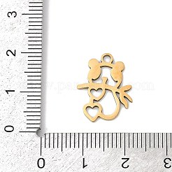 ステンレスペンダント201個  猫の形のチャーム  18KGP本金メッキ  17x13.5x1mm  穴：1.4mm&nbsp;STAS-F316-20G