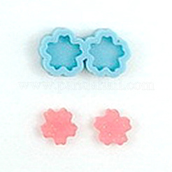 DIYイヤリングシリコンモールド  レジンキャストペンダントモールド  UVレジン用  エポキシ樹脂ジュエリー作り  花  ディープスカイブルー  16x31x5mm  内径：12x12mm&nbsp;DIY-TAC0008-83
