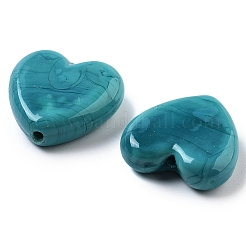 Сердца ручной работы Lampwork бисер LAMP-U003-01G