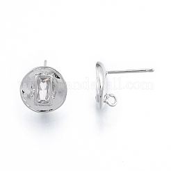 Латунные серьги-гвоздики из циркония KK-F841-13P