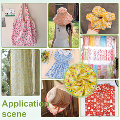 Хлопчатобумажная ткань с цветочным узором&nbsp;DIY-WH0591-275A