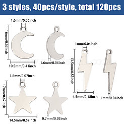 120шт 3 стиля подвески из нержавеющей стали&nbsp;STAS-CA0002-43