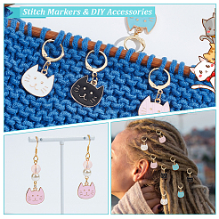 Кулон в виде головы кошки из сплава эмали с замком маркеры петель HJEW-AB00080