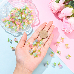 10 шт. подвески-цветы из акрила и стекла&nbsp;PALLOY-YW00116-01