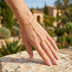 Handkettchenring aus Edelstahl 304 mit Pavé-Fassung und klaren Zirkonia für Damen&nbsp;LU5720