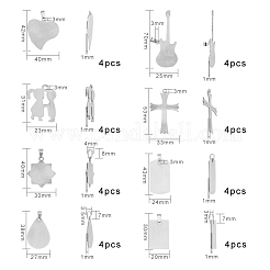 201 нержавеющая сталь сердце штампованные пустые бирки подвески STAS-PH0018-77
