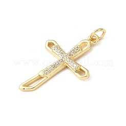 Pendentifs en laiton de Pâques sertis de micro-pavés de zircone cubique transparente&nbsp;KK-E799-05D-G