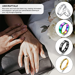 Ensemble de bagues unies en acier inoxydable pour femmes&nbsp;RJEW-UN0002-69