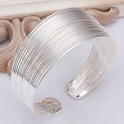 Классические латунь манжеты браслеты для женщин&nbsp;BJEW-BB12232