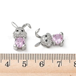 Ciondoli in ottone con micro pavé di zirconi cubici di colore misto&nbsp;KK-A299-07P