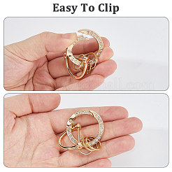 6 комплект 2-х цветных колец-пружинниц со стразами из сплава KEYC-HS0001-05