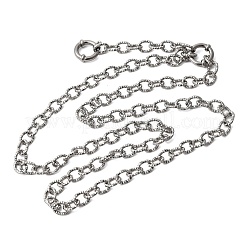 Ожерелья-цепочки из нержавеющей стали 201 толщиной 6 мм с текстурированной поверхностью&nbsp;NJEW-K302-06P