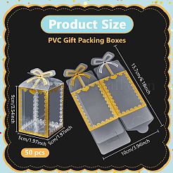 Cajas de regalo de PVC transparente con estampado de corazón plegables&nbsp;CON-WH0085-192A-01