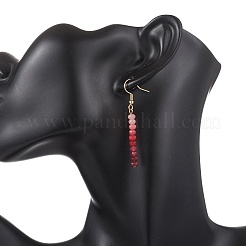 Серьги-подвески из окрашенного натурального малайзийского нефрита&nbsp;EJEW-JE06874