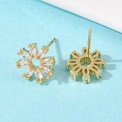 Boucles d'oreilles à tige en laiton&nbsp;EJEW-F400-01C-G